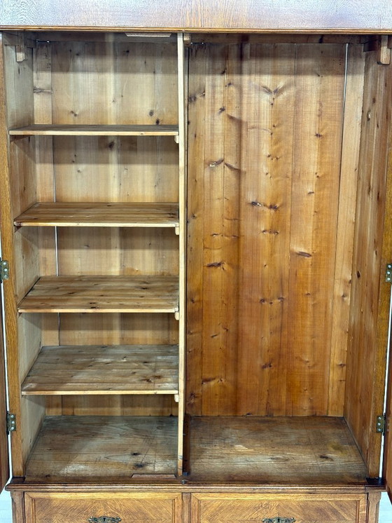 Image 1 of Beautiful Art Nouveau wardrobe / wooden cabinet / linen cupboard / vintage wardrobe