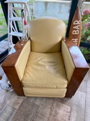 Magnificent pair of Art Deco Club chairs in vanilla leather