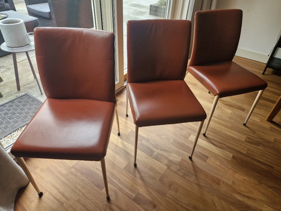 6 X Prachtige Lederen Eetkamerstoelen - Jori - Cognac/Roodbruin – Leather (photo 3 of 7)
