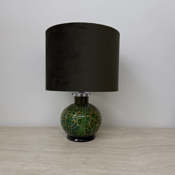 Image 1 of WMF Ikora by Karl Wiedmann Green Glass Table Lamp, 1930’s