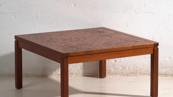 Table basse vintage en teck et cuivre dans le style de Heinz Lilienthal – Allemagne, circa 1970 (photo 3 of 40)