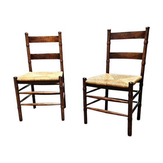 2 x Art Deco Rush Chair / Amsterdam School / Jac Levee / Mid-Century – Dining chairs (photo 6 of 21)