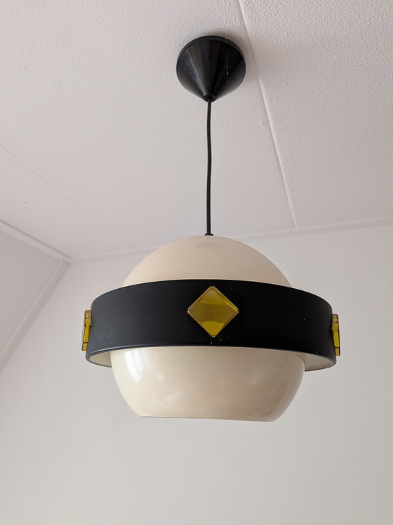 Image 1 of Mid Century Space Age saturn pendant 70s