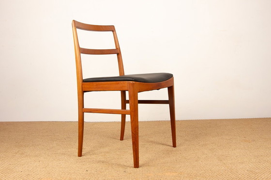 Image 1 of Set of 4 Danish chairs in teak and new leather, model 430 by Arne Vodder for Sibast, 1960.