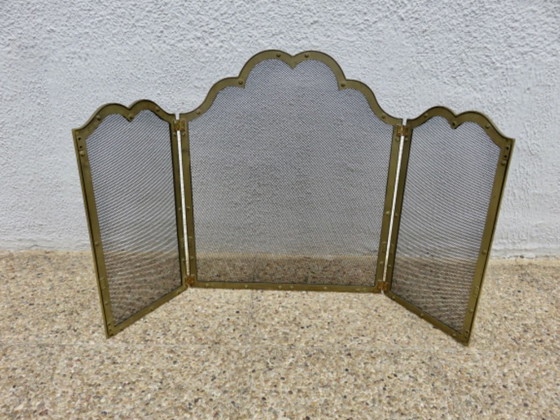 Pantalla para chimenea, protector contra chispas "Made in Italy" en latón, 3 paneles plegables, 1970 (photo 13 of 13)