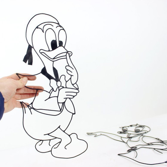 Image 1 of Disney " Donald & Daisy Duck " Wall Decoration In Metal, 1960s