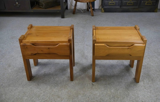 Pair of elm bedside tables for Maison REGAIN 1970s – Nightstands, Wood (photo 3 of 11)
