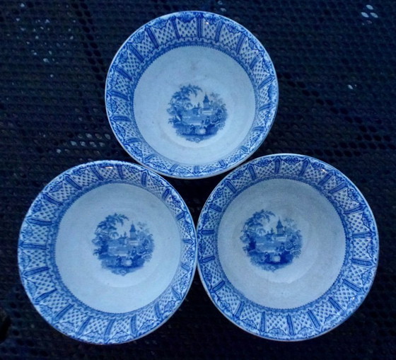 Image 1 of 3 cuencos para armarios/alacenas, color azul Ironstone Trans. “Shannon”.