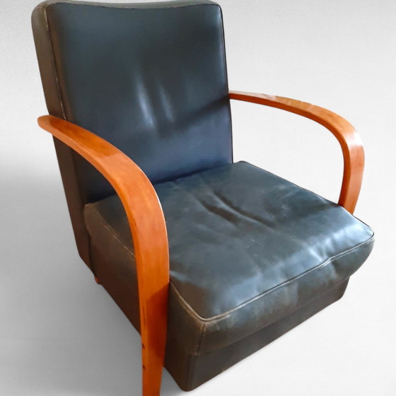 Image 1 of Italiaans Design Baxter Fauteuil, Petrol Groen Leer