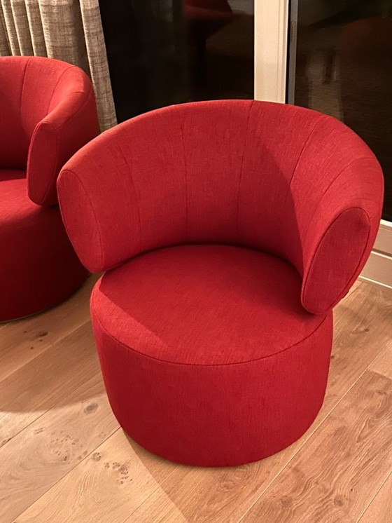 Image 1 of 2x Rolf Benz 684, tipo SE, tessuto rosso