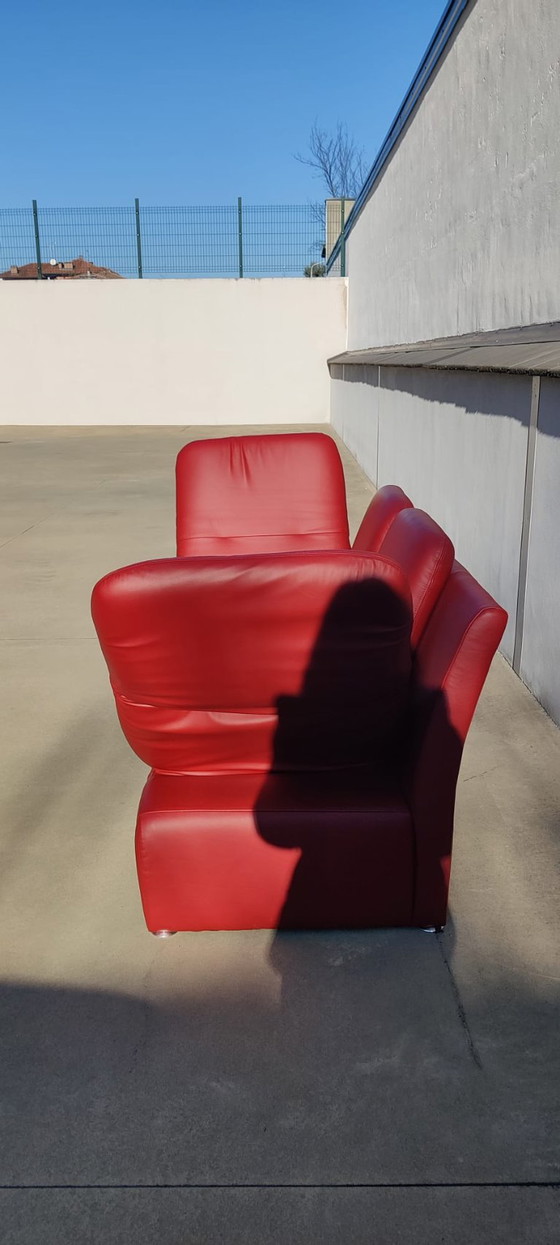 Nolte Polstermöbel – Pegasus – 2-Sitzer-Sofa 162 cm – echtes rotes Leder – hergestellt in Deutschland (photo 3 of 8)