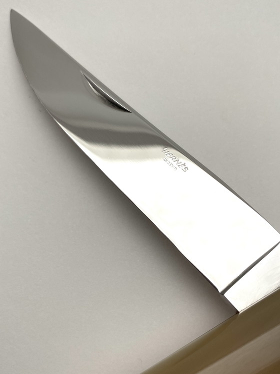 Image 1 of Hermès Büffelhorn-Klappmesser, gefertigt von Jacques Mongin