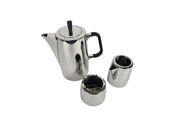 Image 1 of Oliver Hemming design - Sixty six (66) 18/10 stainless - Coffee pot - Milk jug - Sugar bowl - Memphis style - 1990's