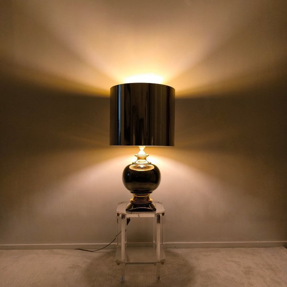 Image 1 of 💎 ✨ Magnifique grande lampe italienne 1960 céramique / or — Esprit Bitossi / Zaccagnini ✨💎