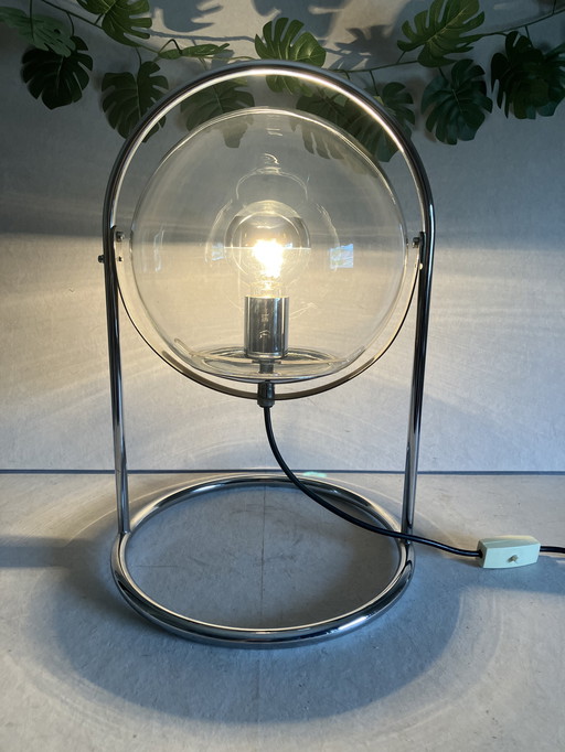 Space Age Ball table lamp in glass and metal, 1970s Staff