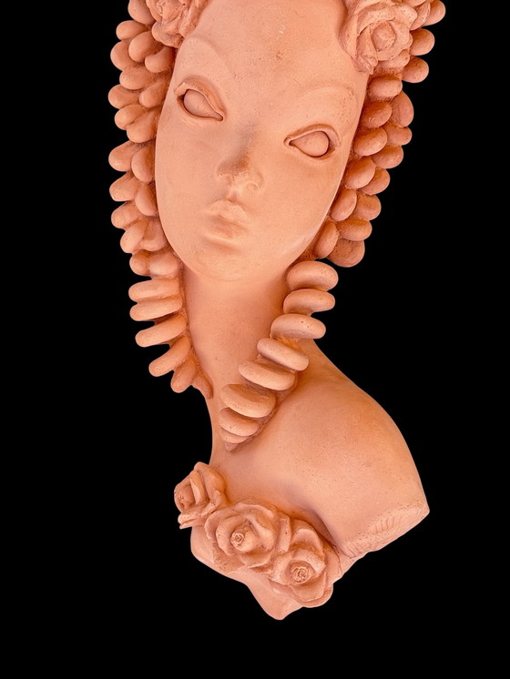 Image 1 of Large terracotta mask - Italy 1950 - Signed