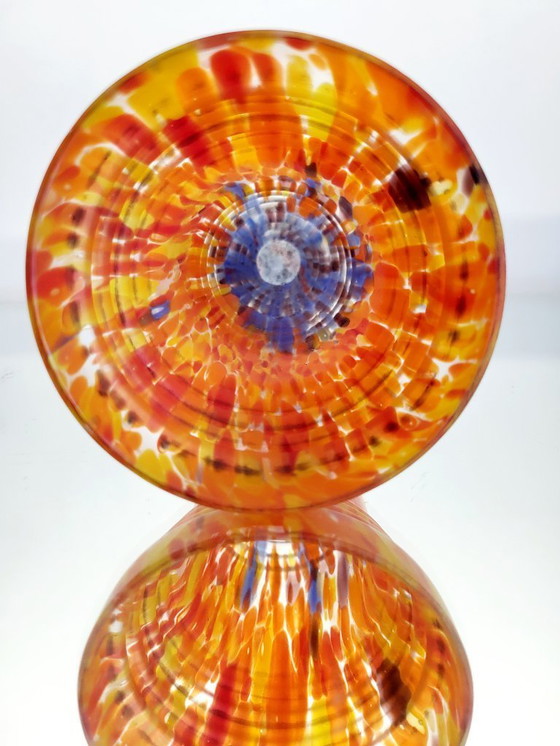 Image 1 of Art Deco vaas, “spatter”, Boheems glas, Wilhelm Kralik Söhne, Tsjechië, 1930