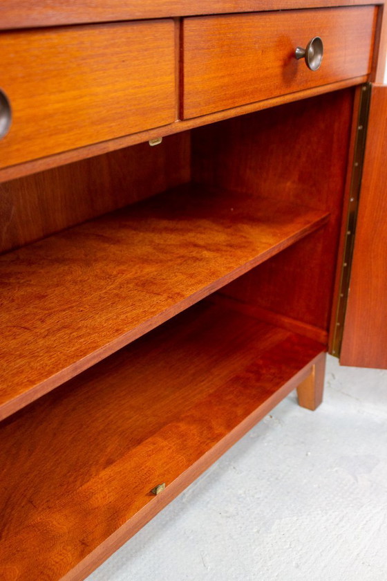 Image 1 of Vintage chest of drawers sideboard pattern ring teak nut mid century 60s