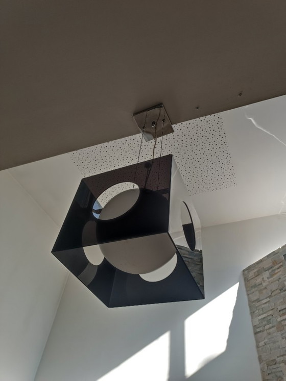 Image 1 of 1990s designer pendant lamp in smoked plexiglass