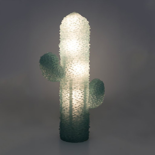 Poliarte Mid-century Modern Muranoglas Watergroene vloerlamp "Cactus", jaren 70