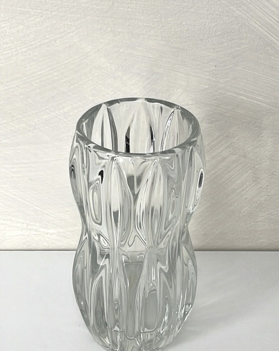 Image 1 of Vase vintage SKLO Union par Jan Schmidt en verre transparent années 60