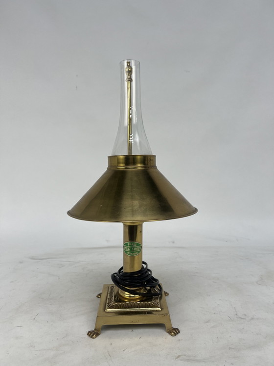 Vintage Brass Table Lamp, Orient Express Istanbul – Glass (photo 5 of 5)