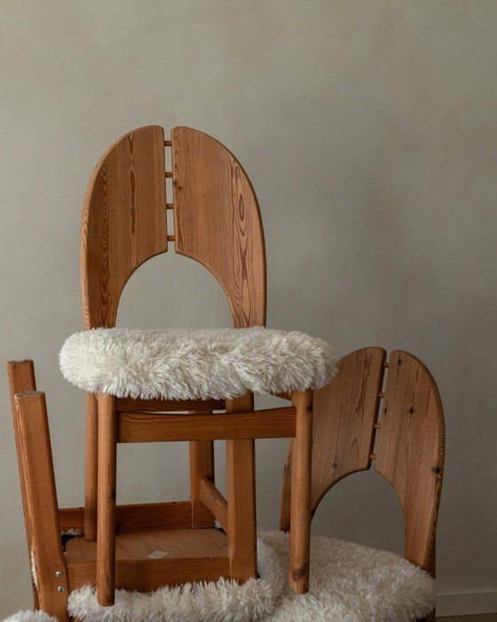 Image 1 of Vintage Danish Pine Dining Chairs (Set of 4) | Niels Koefoed Style | Rustic Scandinavian Modern | 1970s–80s
