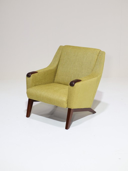 Sillón danés vintage de teca amarillo