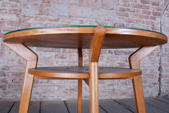 Originaler Couchtisch aus der Mitte des 20. Jahrhunderts, von JITONA Soběslav, Eiche, Glas, Tschechien, (photo 8 of 11)