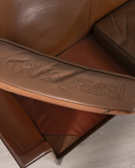 Image 1 of 1970s leather sofa, 'korium' designed by Tito Agnoli for Matteo Grassi