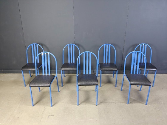 Image 1 of Satz Nr 222 Stühle von Robert Mallet-Stevens, 1980er Jahre, Satz von 7