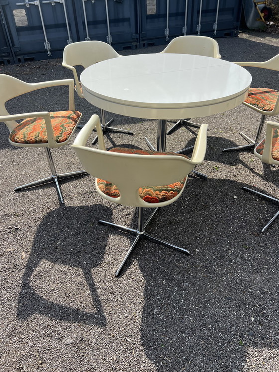 Image 1 of Konrad Schäfer 6 chairs + Dinner table