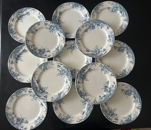 13 assiettes plates Terre de Fer Louis Graves 