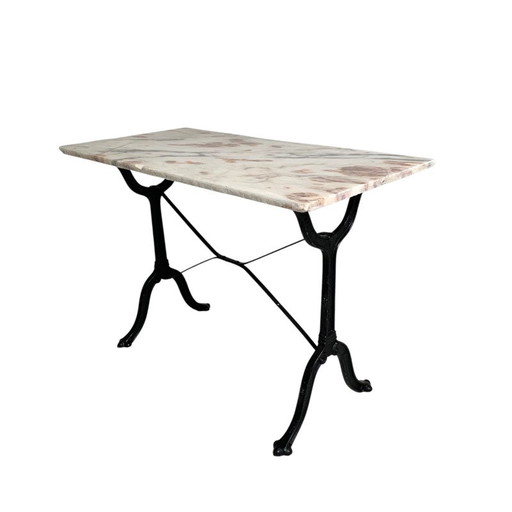 Bistro table with marble top on cast iron frame PARIS, 1930s