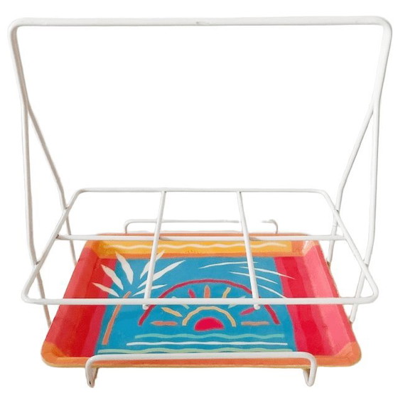 Image 1 of Vintage Mid-century retro limonade glazen rekje 1960's