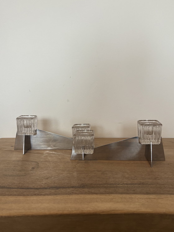 Image 1 of Jaques Adnet modernist art deco candle holders