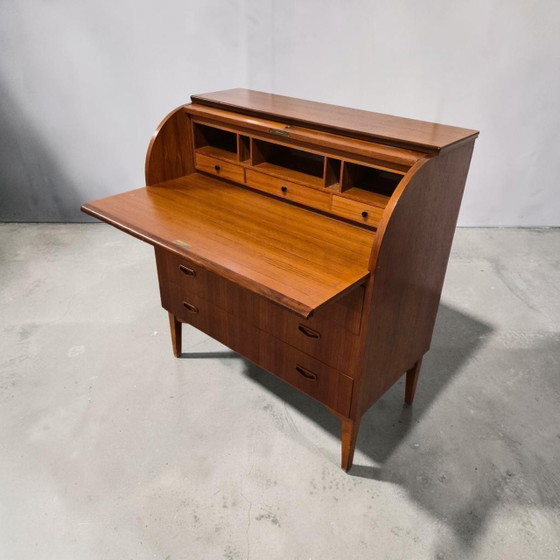 Mid Century Teak Sekretär Schreibtisch Schrank Egon Ostergaard 1960er – Svensk Möbelindustri (MSI), Kommoden (photo 6 of 13)