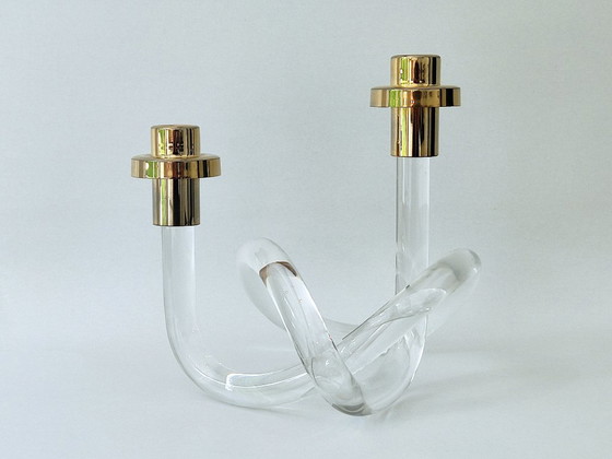 Candlestick Set & Clock Dorothy C. Thorpe – Elaine Bscheider voor Dorothy C. Thorpe, Candle holders, Brass (photo 7 of 18)