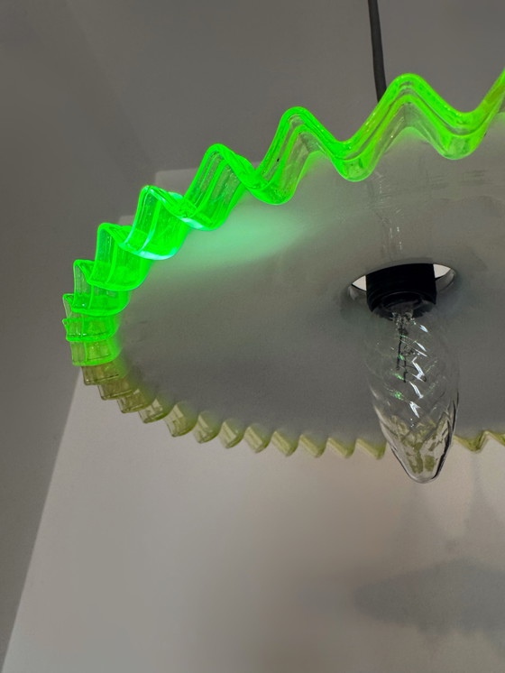 Image 1 of Antique opaline ouraline galette chandelier