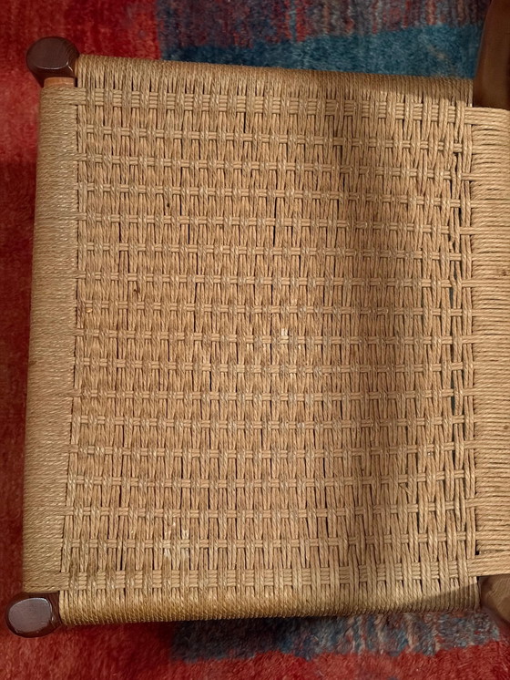 Image 1 of 5x Sillas de teca con mimbre Møller No. 77