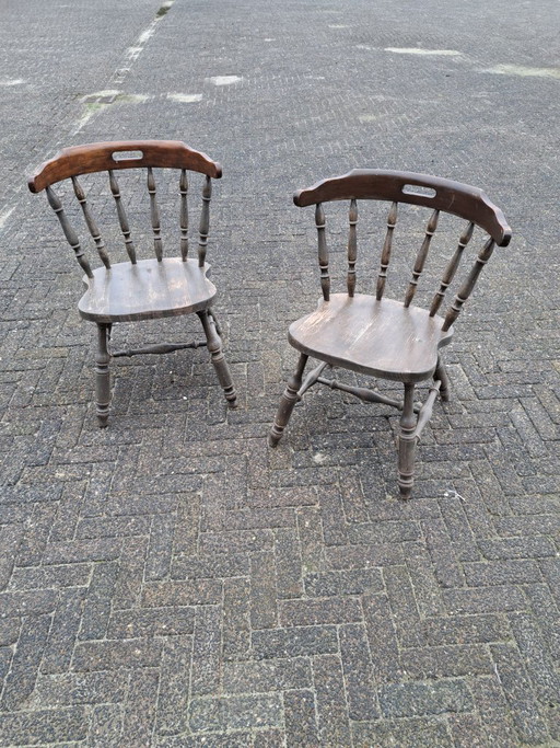Juego de 2 sillas Windsor inglesas - Sillas con patas torneadas – eetkamerstoelen, Wood (photo 2 of 7)