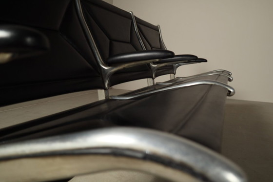 Banco Tandem Sling de Charles y Ray Eames, 1962 – Herman Miller, Sofás de 3 plazas, Skai, Vintage (photo 10 of 15)