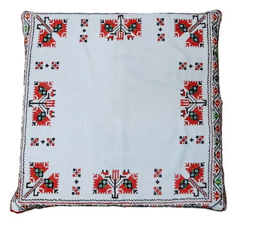 Tovaglia quadrata vintage ricamata a mano 63 x 63 cm