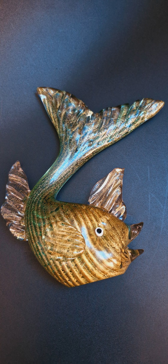 Image 1 of 60'S Barovier&Toso Murano Glass Coordonato D'Oro Fish 