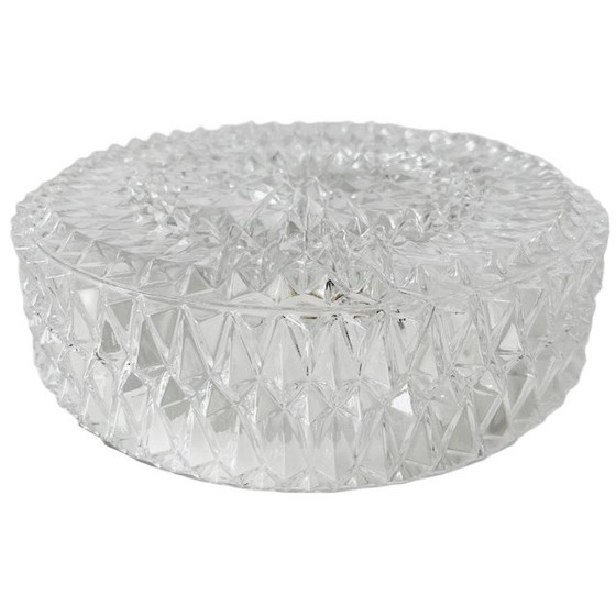 Image 1 of Plafoniera quadrata di metà secolo in vetro chiaro a stella