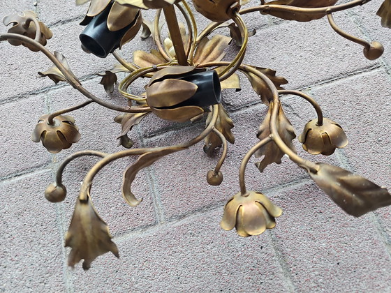 Élégant plafonnier vintage avec roses et feuilles – Metal (photo 3 of 8)