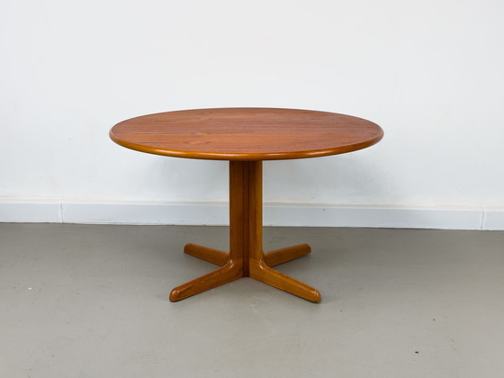 Image 1 of Danish Round Teak Dining Table With Extensions By Gudme Møbelfabrik, 1970S