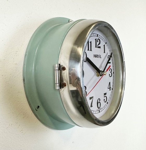 Image 1 of Orologio da parete vintage blu Hanil, anni '80