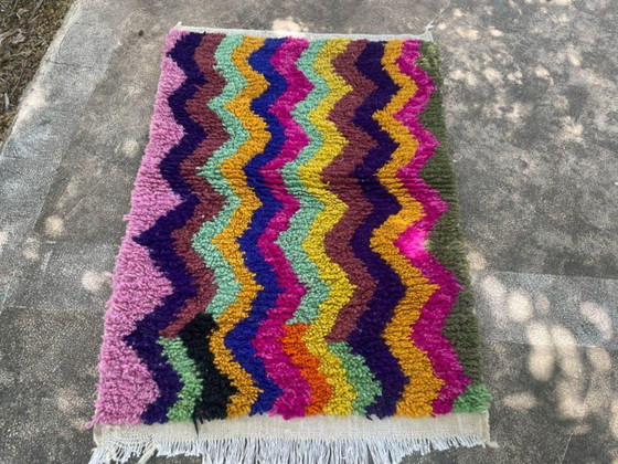 Image 1 of Mehrfarbige Berber-Tapis aus Leinen, 200 cm x 150 cm