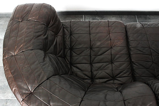 Image 1 of De Sede DS11 a due posti in pelle patchwork marrone